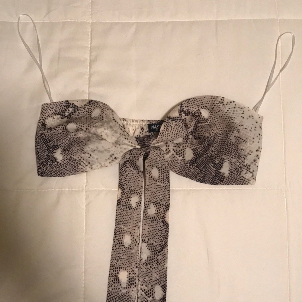 Snake Skin Tie-Front Bralette